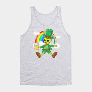 St Patricks Day Alien Leprechaun Irish Sci Fi Tank Top